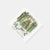 フェスティバルカントリークリスマスハウスホリデーパーティー スタンダードカクテルナプキン (角)