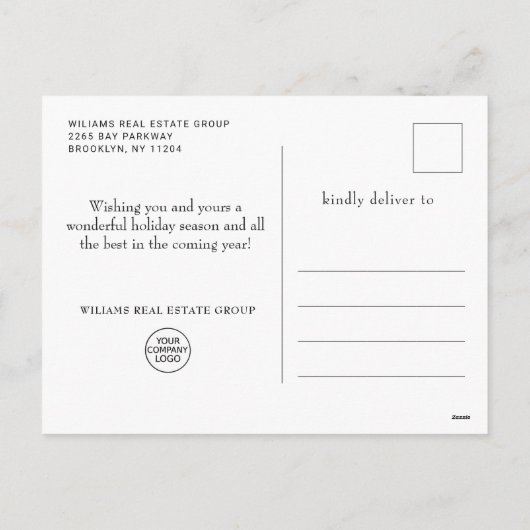 フェスティバルカントリーハウスクリスマスグリーティ企業のング シーズンポストカード (裏面)