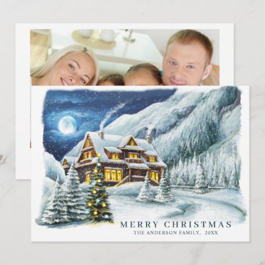 フェスティバルカントリーハウスクリスマスハウスグリーティング シーズンカード (正面/裏面)