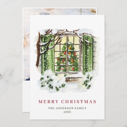 フェスティバルカントリーハウスクリスマスハウスグリーティング シーズンカード (正面/裏面)