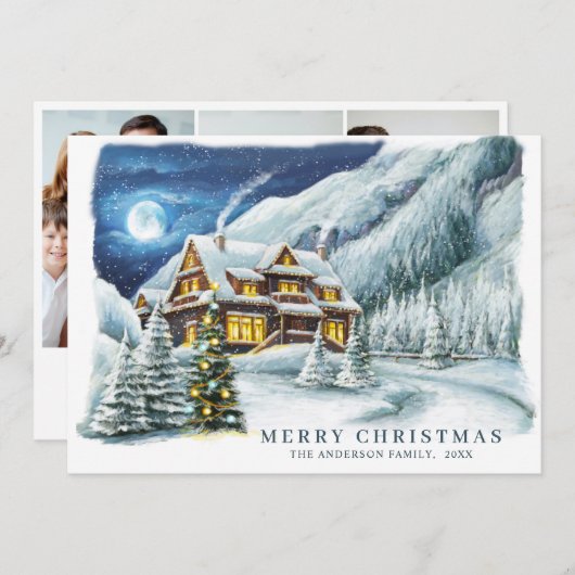 フェスティバルカントリーハウスクリスマスハウスグリーティング シーズンカード (正面/裏面)