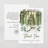 フェスティバルカントリーハウスクリスマスホリデ企業のィ サンキューカード (正面/裏面)