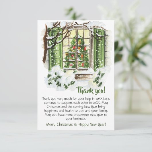 フェスティバルカントリーハウスクリスマスホリデ企業のィ サンキューカード (スタンド正面)