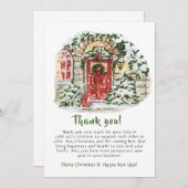 フェスティバルカントリーハウスクリスマスホリデ企業のィ サンキューカード (正面/裏面)