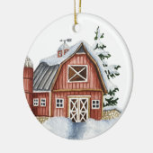 フェスティバルカントリーバーンラスティック セラミックオーナメント (左)