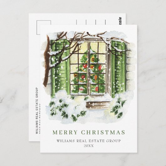 フェスティバルカントリーホリデーハウスクリスマス企業の ポストカード (正面/裏面)