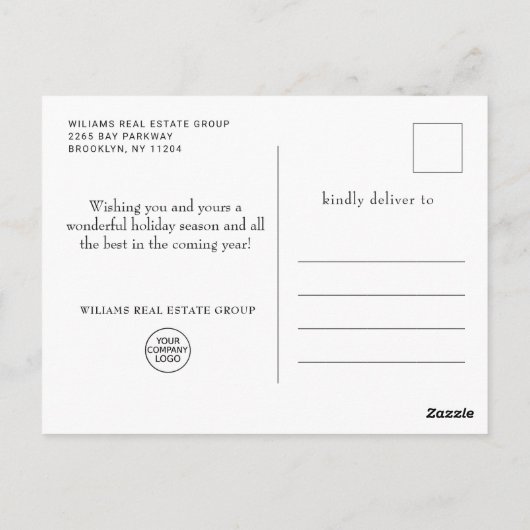 フェスティバルカントリーホリデーハウスクリスマス企業の ポストカード (裏面)