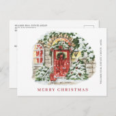 フェスティバルカントリーホリデーハウスクリスマス企業の ポストカード (正面/裏面)