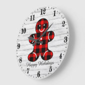 フェスティバルカントリーChristmas lumberjackジンガーパン ラージ壁時計 (傾斜)