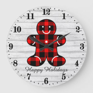 フェスティバルカントリーChristmas lumberjackジンガーパン ラージ壁時計