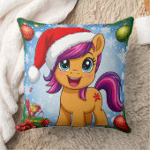 フェスティバルカートゥーンポニー着用サンタハット クッション (ブランケット)
