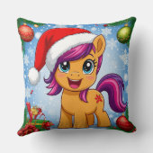 フェスティバルカートゥーンポニー着用サンタハット クッション (裏面)