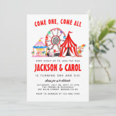 フェスティバルカーニバルサーカスショーキッドジョイント誕生日 招待状 (スタンド正面)