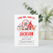 フェスティバルカーニバルサーカスショーパーティーキッド誕生日 ポストカード (スタンド正面)