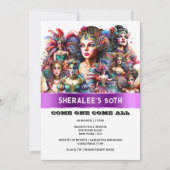 フェスティバルカーニバルショーガールズの女性カラフルの衣装 招待状 (正面)