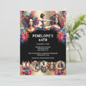 フェスティバルカーニバルパーティーテーマ花火 招待状 (スタンド正面)