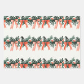 フェスティバルガーランドの水の色のリボンのギフト与えズ ラッピングペーパーシート (正面3)