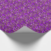 フェスティバルガーリーパープルクリスマスホリデーグリッター ラッピングペーパー (角)