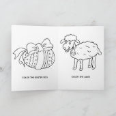 フェスティバルガールとウサギハッピーイースター写真 シーズンカード (内部)