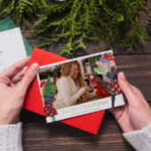 フェスティバルガールクリスマスイラストレーションと写真 箔シーズンカード