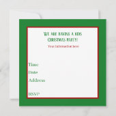 フェスティバルキッズサンタパーティークリスマス 招待状 (裏面)