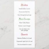 フェスティバルキツネCubsメニュー メニュー (裏面)