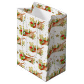 フェスティバルキャッツクリスマスホリデー金ゴールドスターズ ミディアムペーパーバッグ (正面アングル)