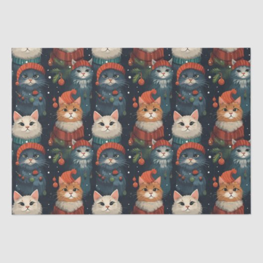 フェスティバルキャッツホリデーラッピング紙 薄葉紙 (正面)
