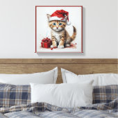 フェスティバルキャッツinクリスマスコスチューム- Holiday Vibes キャンバスプリント (インサイチュ (寝室))