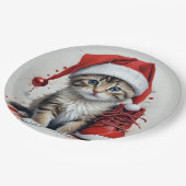 フェスティバルキャッツinクリスマスコスチューム- Holiday Vibes ペーパープレート (アングル)