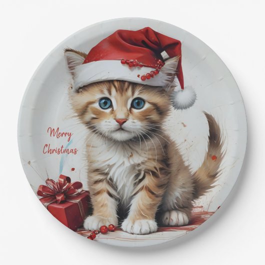 フェスティバルキャッツinクリスマスコスチューム- Holiday Vibes ペーパープレート (正面)