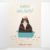 フェスティバルキャットホリデイ 三つ折りクリスマスカード (内部中)