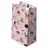 フェスティバルキャット顔インホリデーハッツパターン スモールペーパーバッグ (裏面アングル)