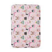 フェスティバルキャット顔インホリデーハッツパターン バスマット (正面縦)