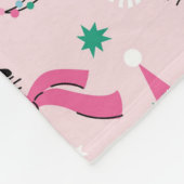 フェスティバルキャット顔インホリデーハッツパターン フリースブランケット (角)