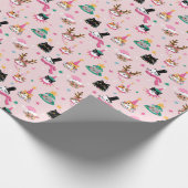 フェスティバルキャット顔インホリデーハッツパターン ラッピングペーパー (角)