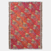 フェスティバルキャメルパターン赤 スローブランケット (正面縦)