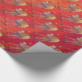 フェスティバルキャメルパターン赤 ラッピングペーパー (角)