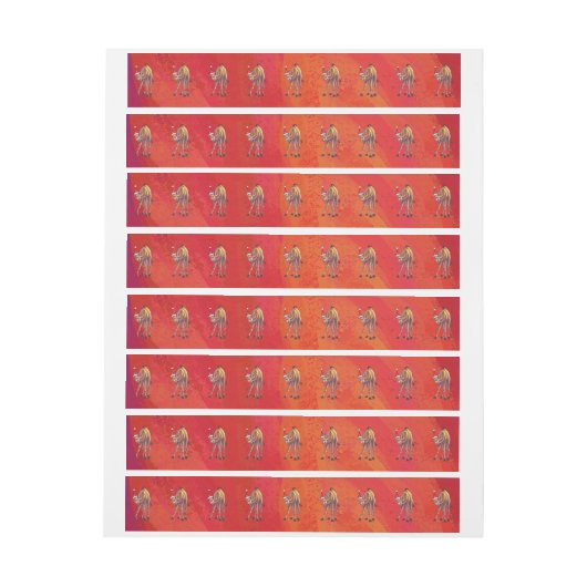 フェスティバルキャメルパターン赤 ラップアラウンド宛名ラベル (シート)