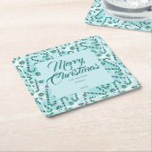 フェスティバルキャンディカネスペパーミント スクエアペーパーコースター (アングル)