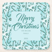 フェスティバルキャンディカネスペパーミント スクエアペーパーコースター (正面)