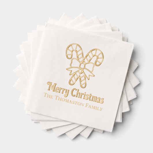 フェスティバルキャンディキャンズメリークリスマスネーム 箔ナプキン (インサイチュ (積み重ね))