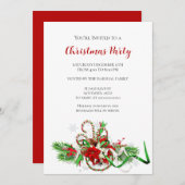 フェスティバルキャンディキャンズ&ポインセチアのクリスマスパーティー 招待状 (正面/裏面)