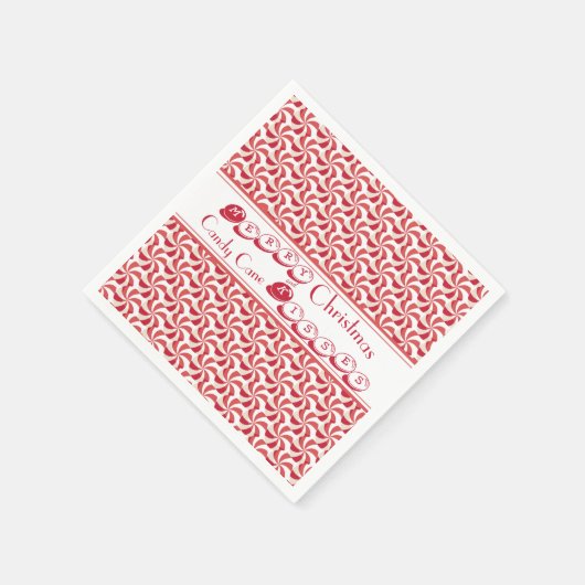 フェスティバルキャンディーケインキス3Dクリスマスナプキンス スタンダードカクテルナプキン (角)