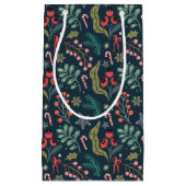 フェスティバルキャンディーケーンとホリーパターン スモールペーパーバッグ (正面)