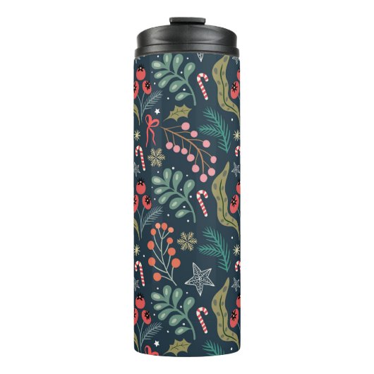 フェスティバルキャンディーケーンとホリーパターン タンブラー (正面)