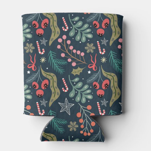 フェスティバルキャンディーケーンとホリーパターン 缶クーラー (裏面)