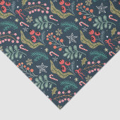 フェスティバルキャンディーケーンとホリーパターン 薄葉紙 (詳細)