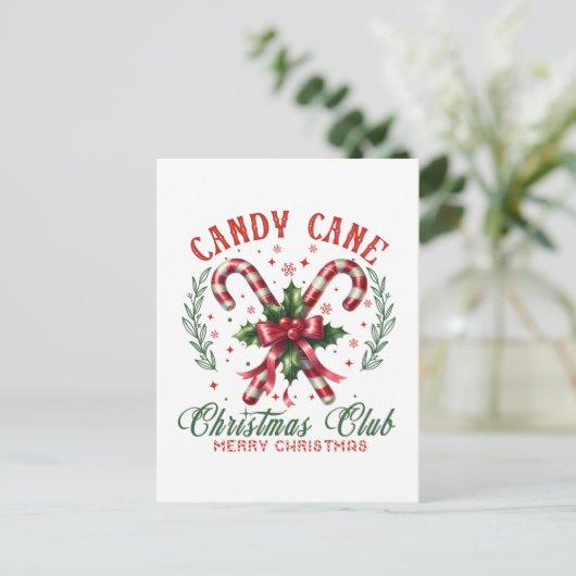 フェスティバルキャンディーケーンクリスマスクラブのメッセージを追加 シーズンポストカード (スタンド正面)