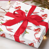 フェスティバルキャンディーケーンクリスマスマーメイド ラッピングペーパー